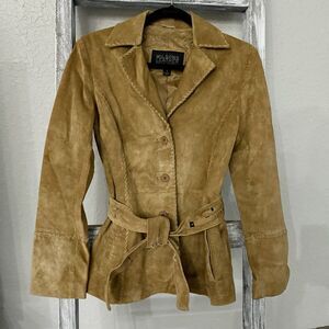 Vintage 2000s Wilson’s Leather Brown Suede Coat Small Hippie Boho Retro
